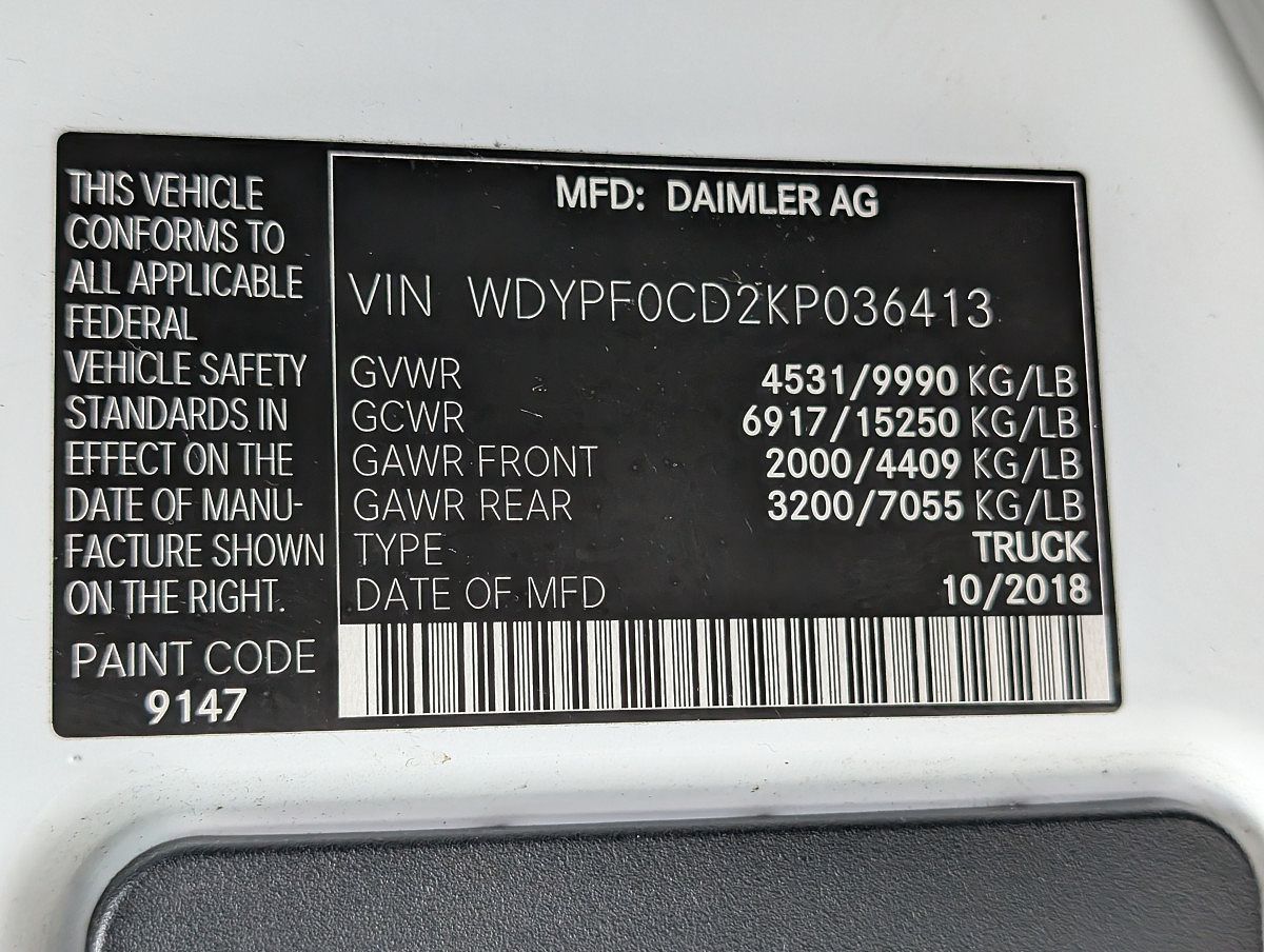 2019 Freightliner Sprinter