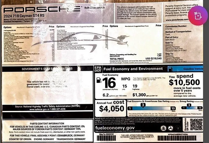 2024 Porsche 718 Cayman