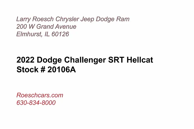 2022 Dodge Challenger SRT Hellcat image 1