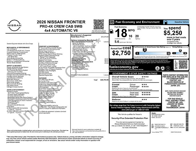 2026 Nissan Frontier
