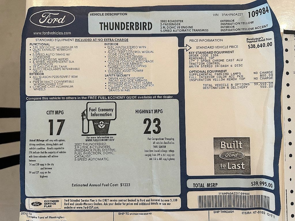 2002 Ford Thunderbird Premium image 66