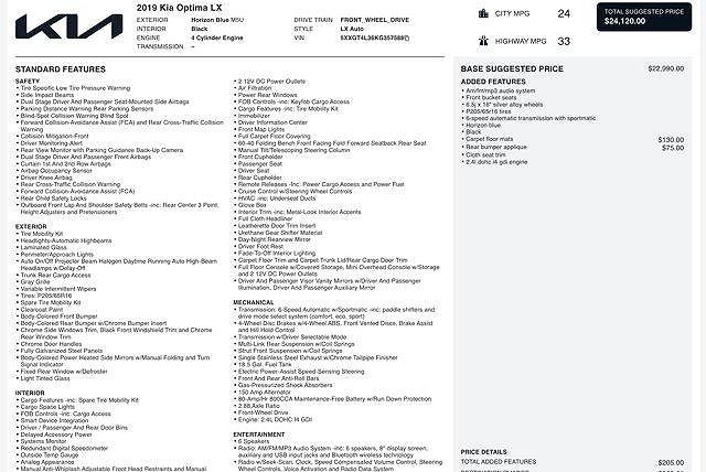 2019 Kia Optima