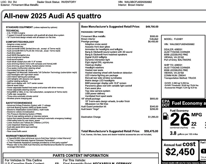 2025 Audi A5