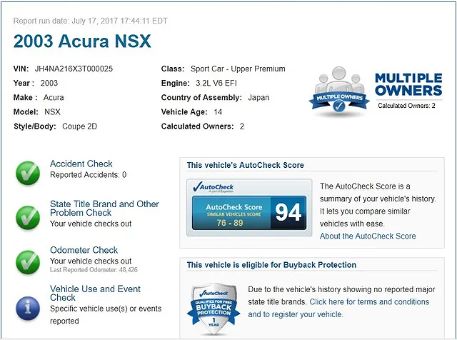 2003 Acura NSX