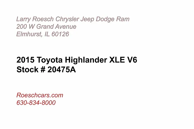 2015 Toyota Highlander XLE image 1