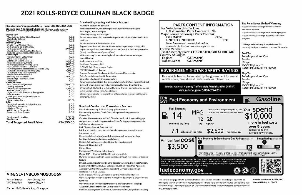 2021 Rolls-Royce Cullinan Black Badge image 1