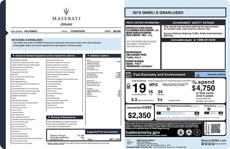 2019 Maserati Ghibli