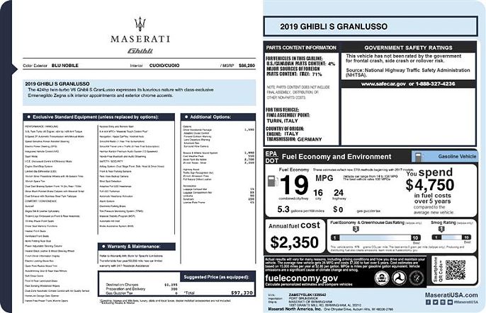 2019 Maserati Ghibli