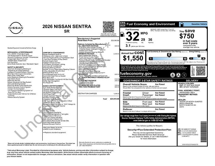 2026 Nissan Sentra