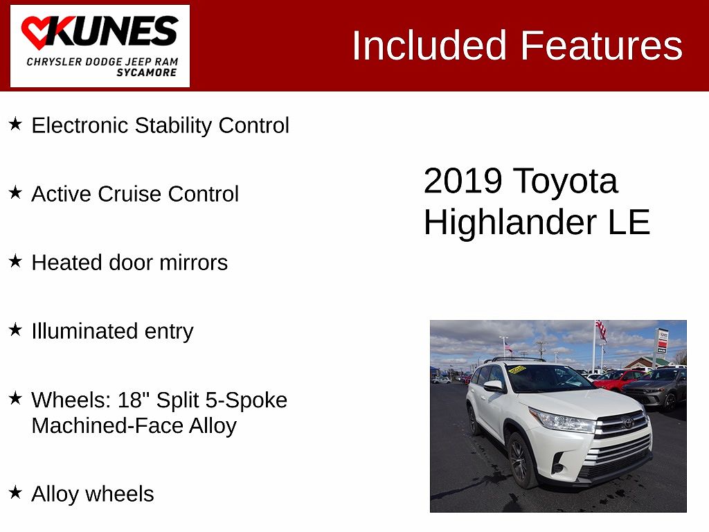 2019 Toyota Highlander LE image 2