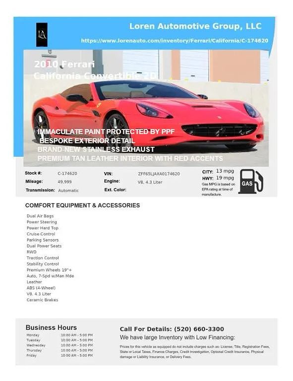 2010 Ferrari California