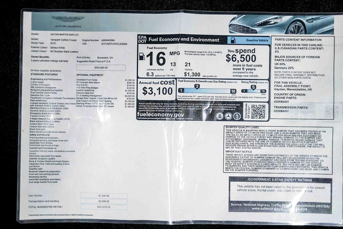 2016 Aston Martin Vanquish