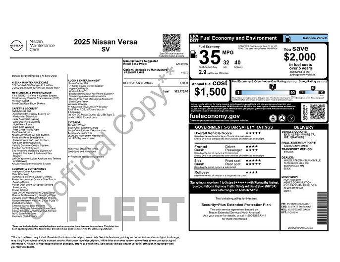 2025 Nissan Versa