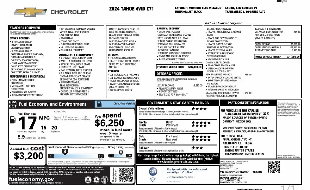 2024 Chevrolet Tahoe Z71 image 5