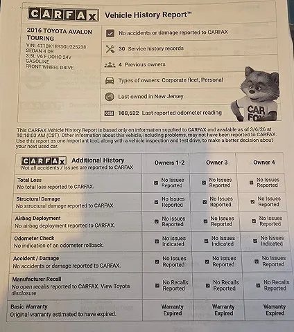 2016 Toyota Avalon