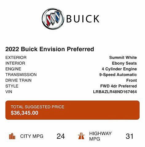 2022 Buick Envision Preferred image 0