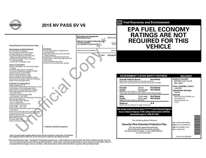 2015 Nissan NV