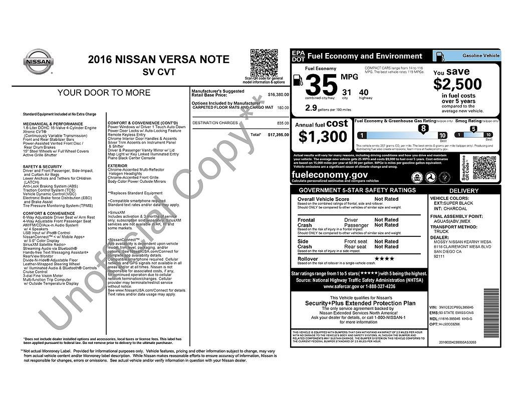 2016 Nissan Versa Note