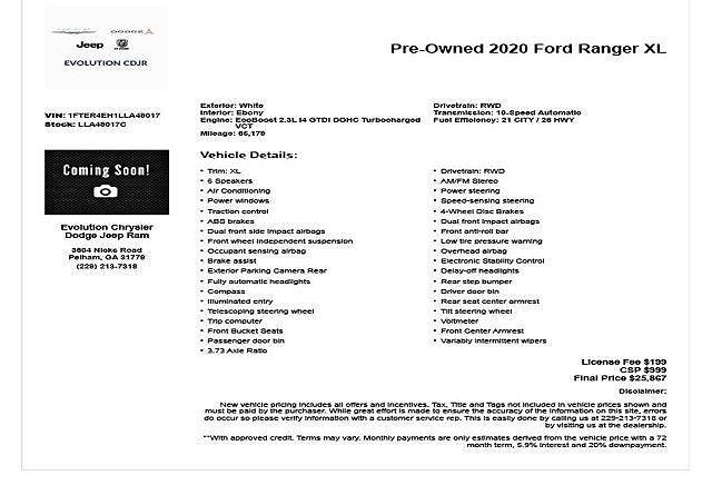 2020 Ford Ranger