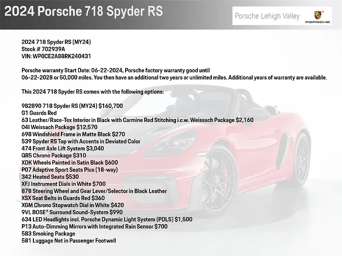 2024 Porsche 718 Spyder