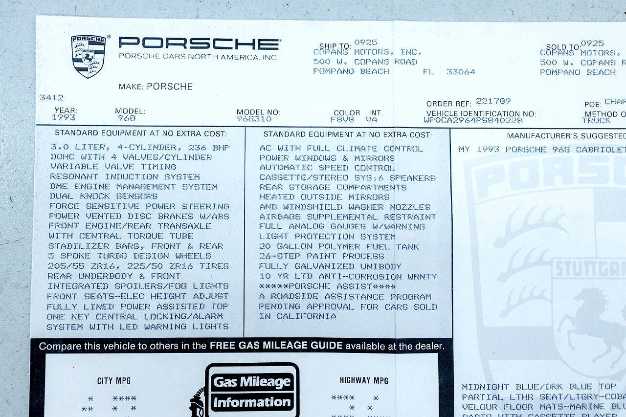 1993 Porsche 968 null image 79